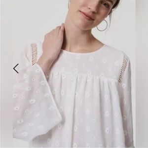 Loft Floral Embroidered Bell Top